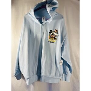 Walt Disney World 50th Anniversary Zip Up Hoodie Light Blue NWT Size 1X